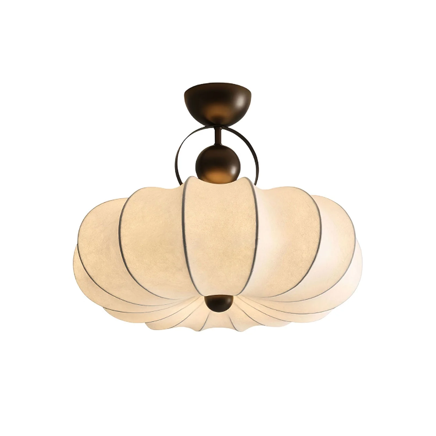 Yunshui Petal Fabric Bronze Pendant Light - Image 17
