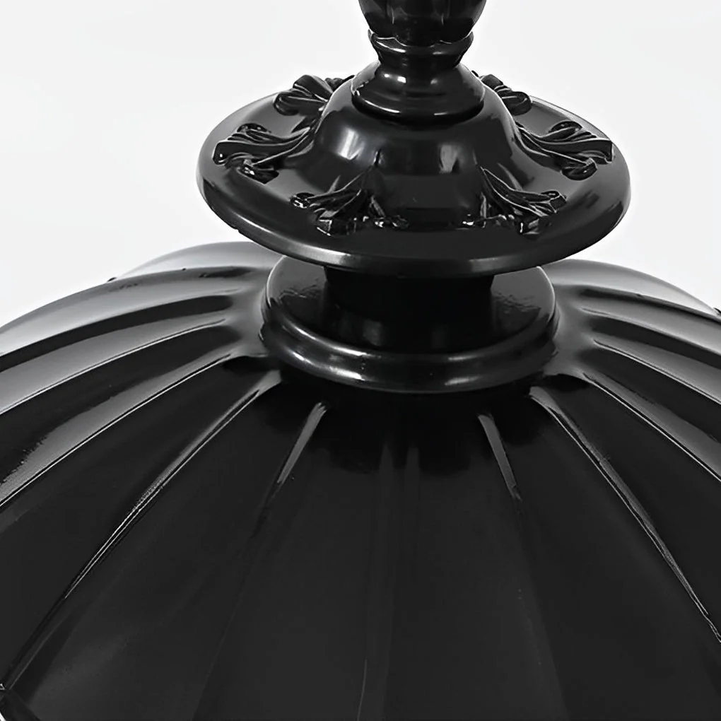Yvon Flower Ball Cognac European Glass Outdoor Pillar Lamp - Image 10