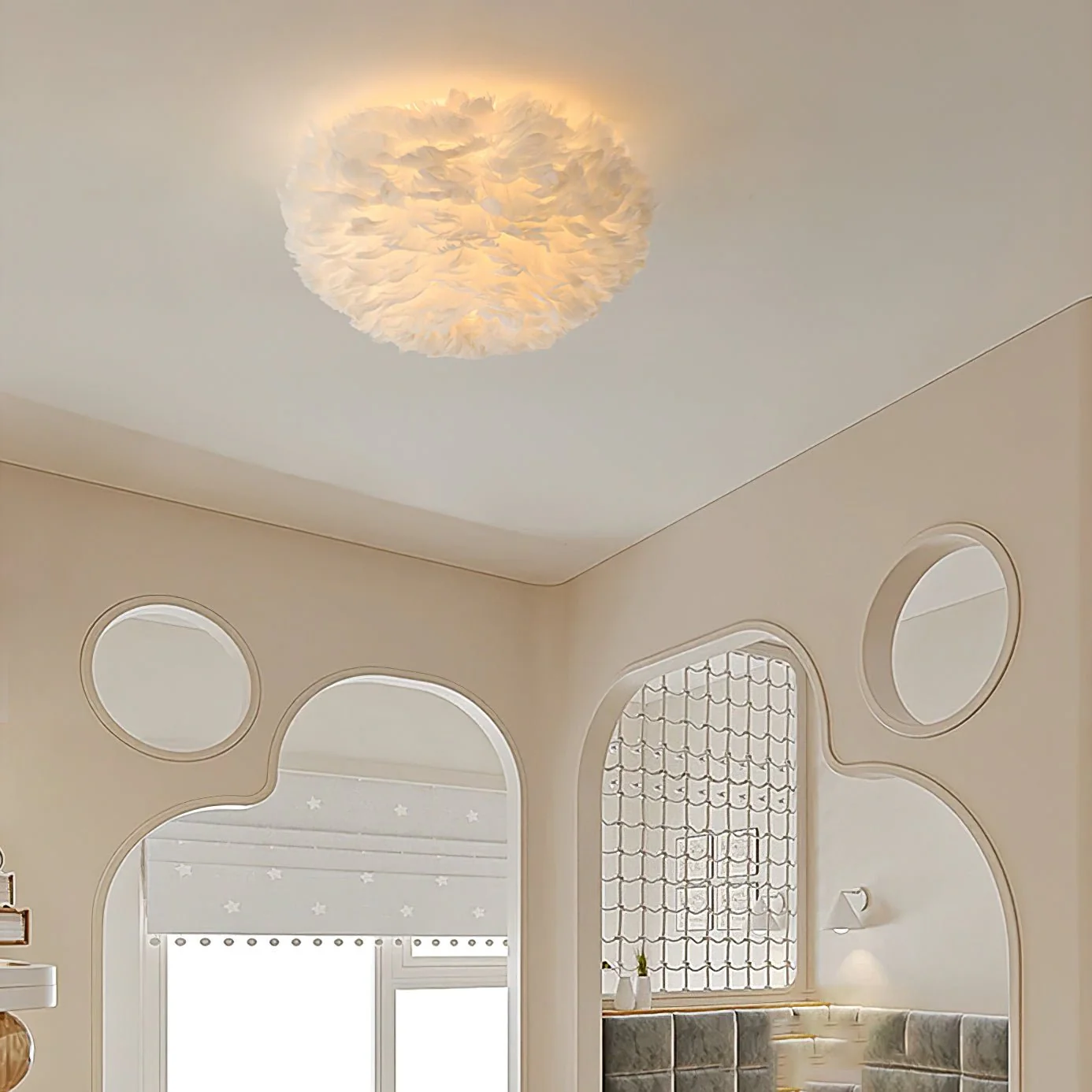 Zalore Premium Nordic Art Feathered Ceiling Lamp - Image 16