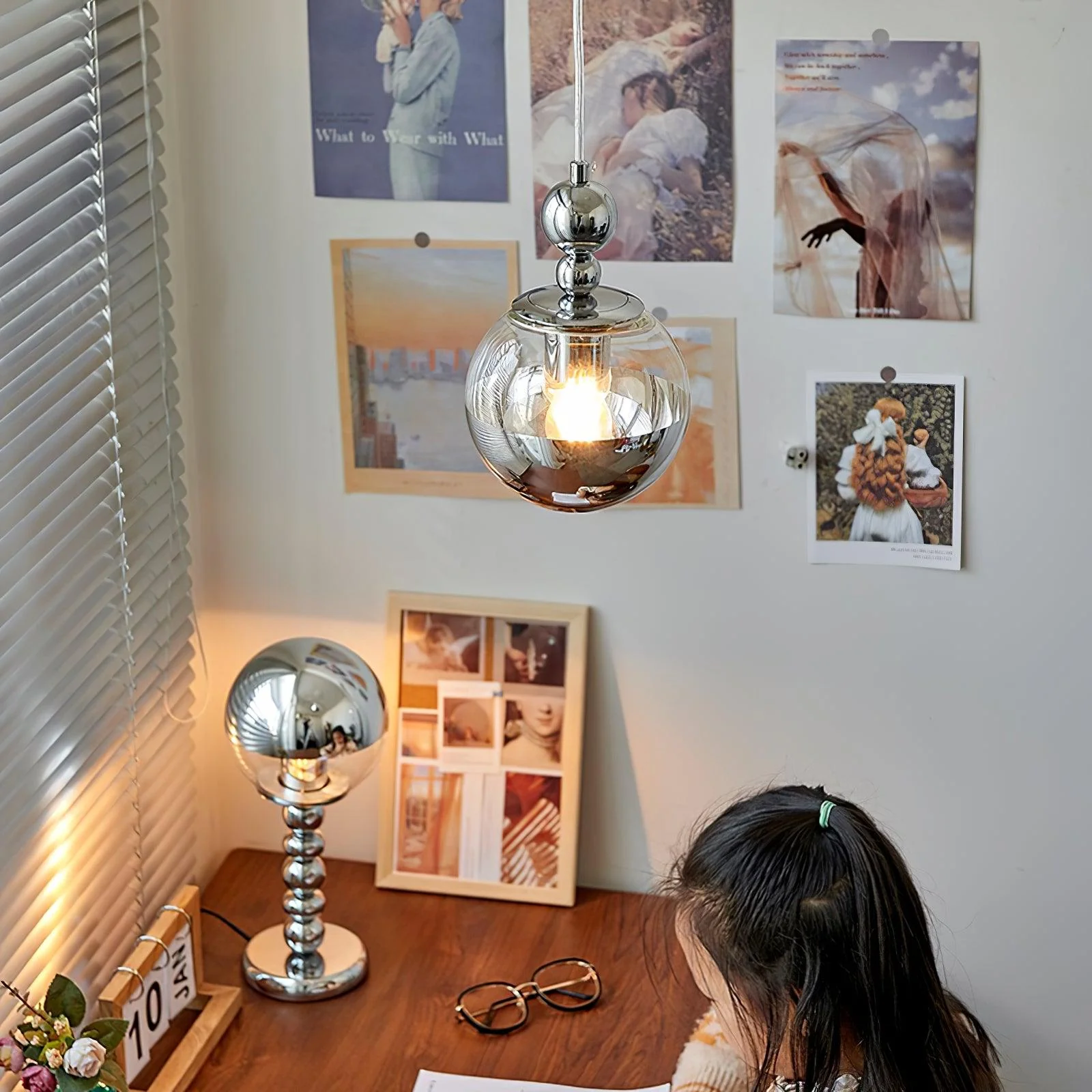 Zanorir Modern Minimalist Art Mirrorball Glass Pendant Light - Image 6