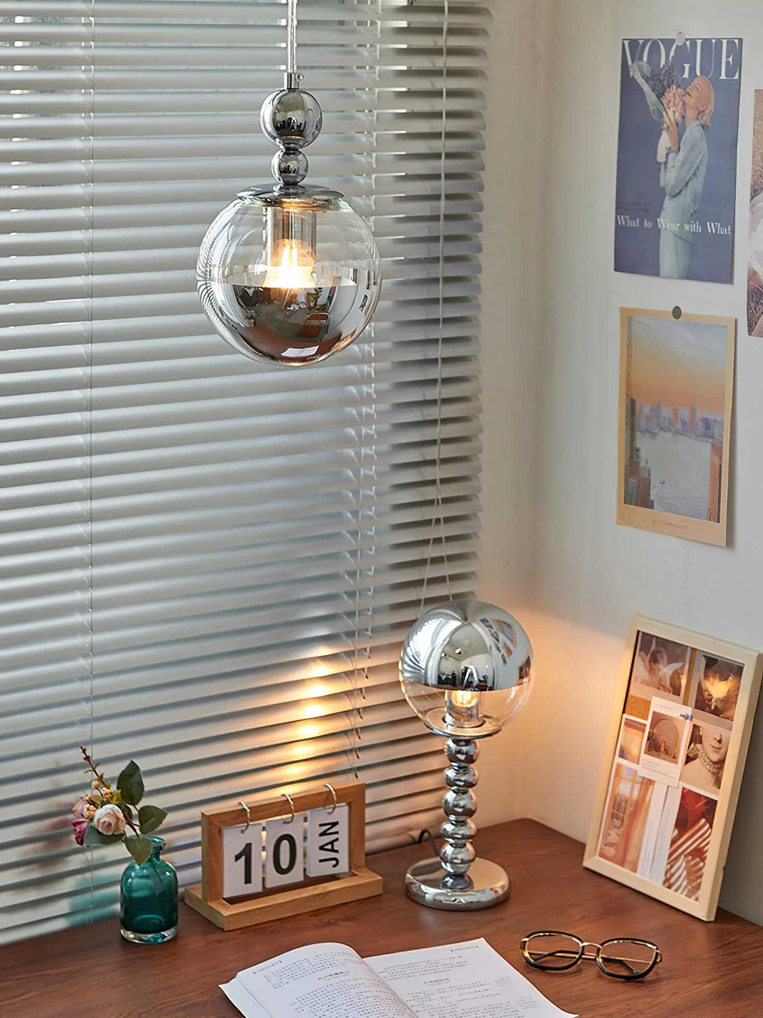 Zanorir Modern Minimalist Art Mirrorball Glass Pendant Light - Image 7