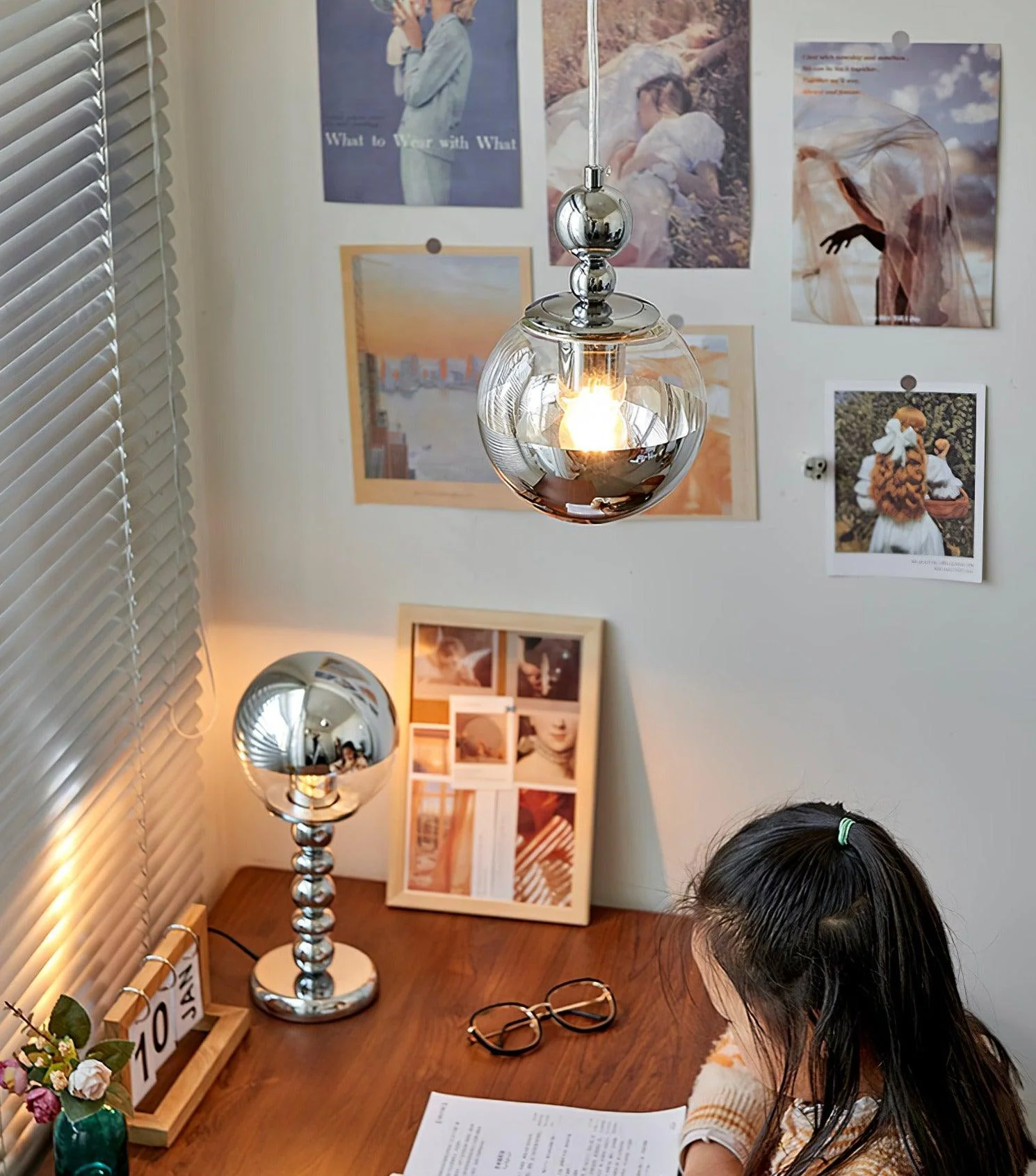 Zanorir Modern Minimalist Art Mirrorball Glass Pendant Light - Image 8