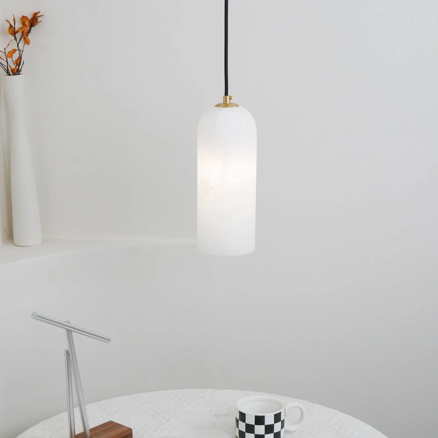 Zashayra Cylindrical Alabaster Pendant Light - Image 24