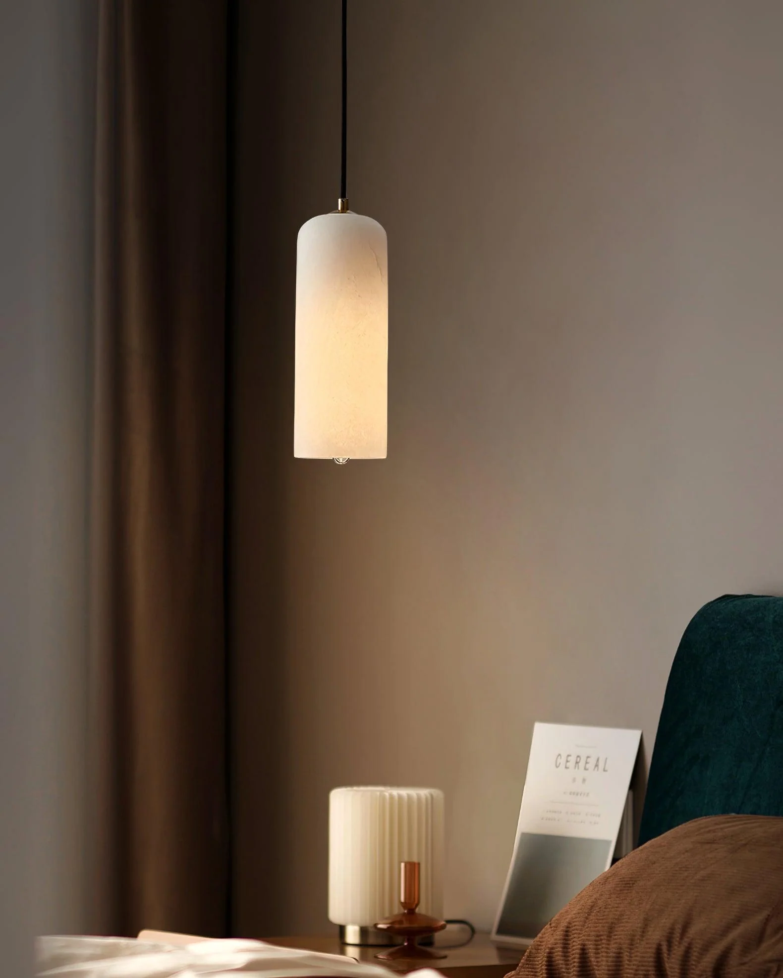 Zashayra Cylindrical Alabaster Pendant Light - Image 30