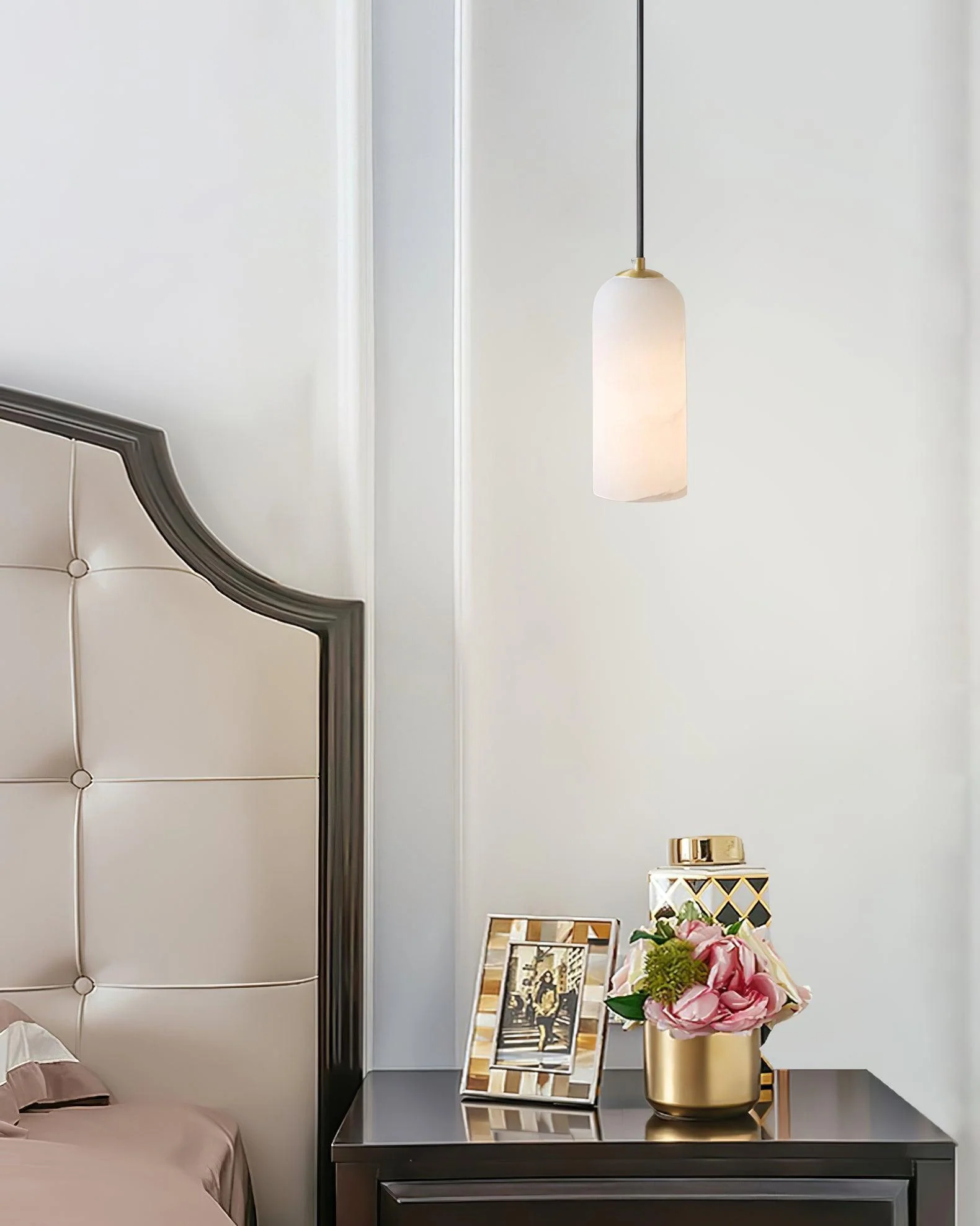 Zashayra Cylindrical Alabaster Pendant Light - Image 39