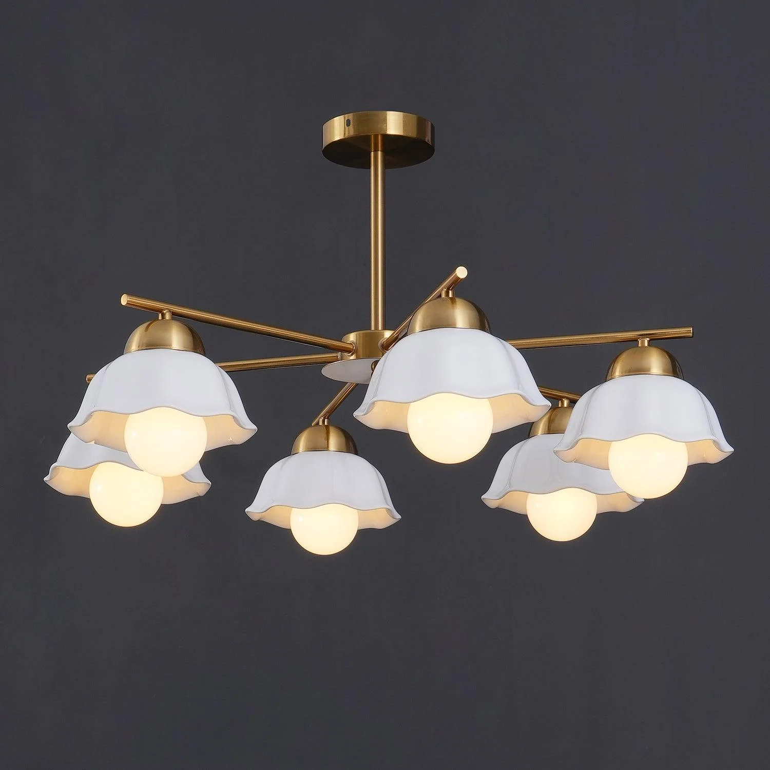 Zasila Nordic Art Flower Shade Ceramics Chandelier - Image 20
