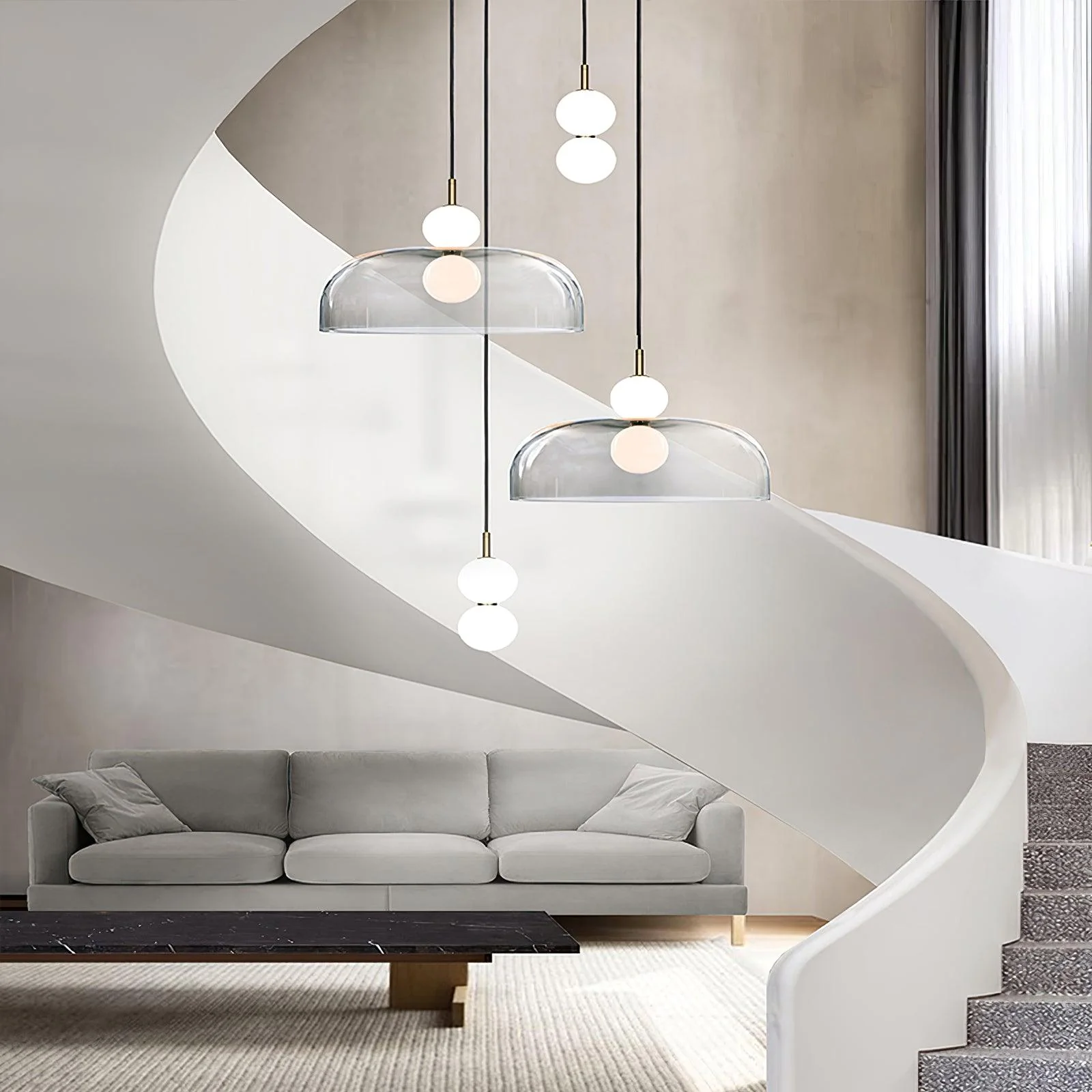 Zasorila Modern Minimalist Glass Pendant Light - Image 11