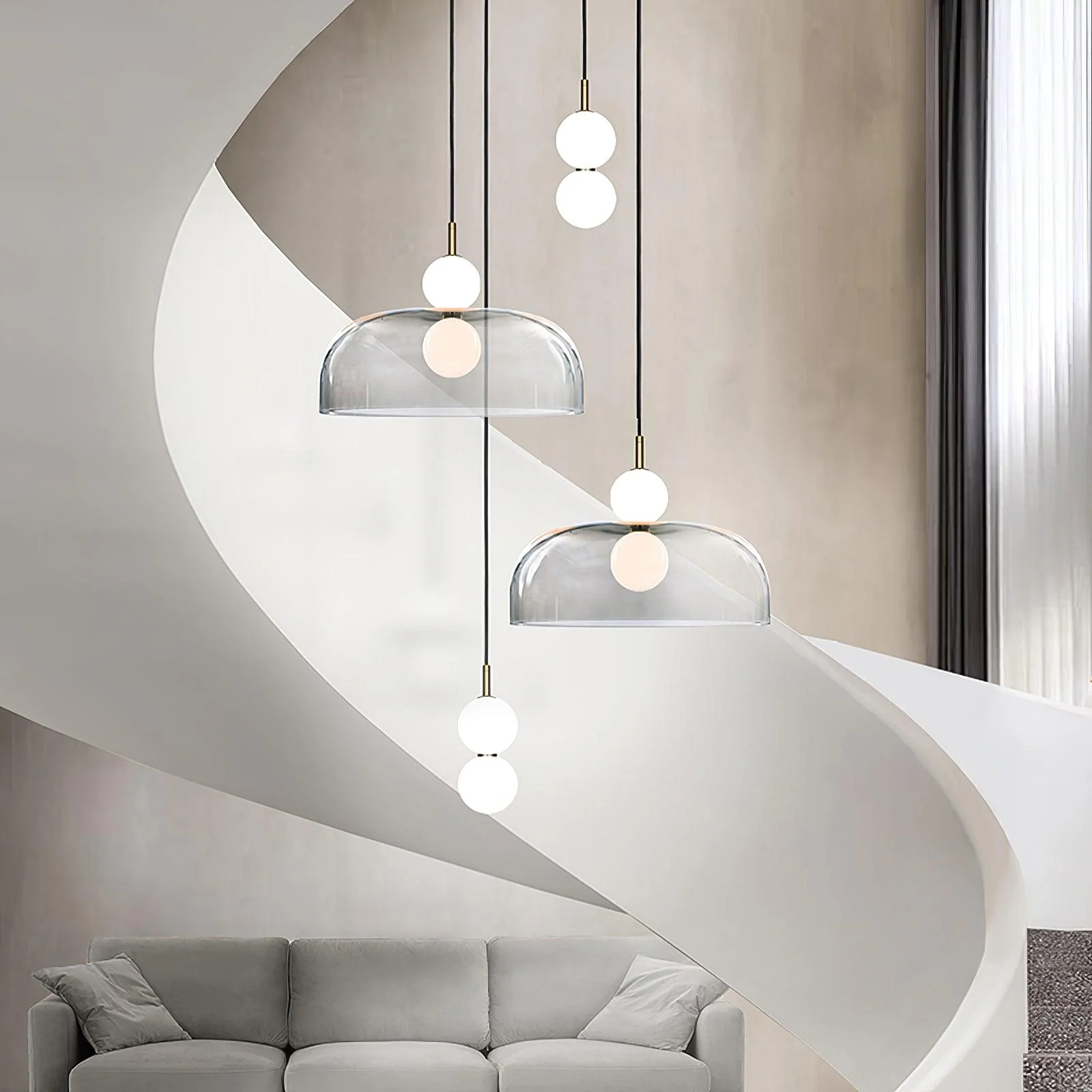 Zasorila Modern Minimalist Glass Pendant Light - Image 4