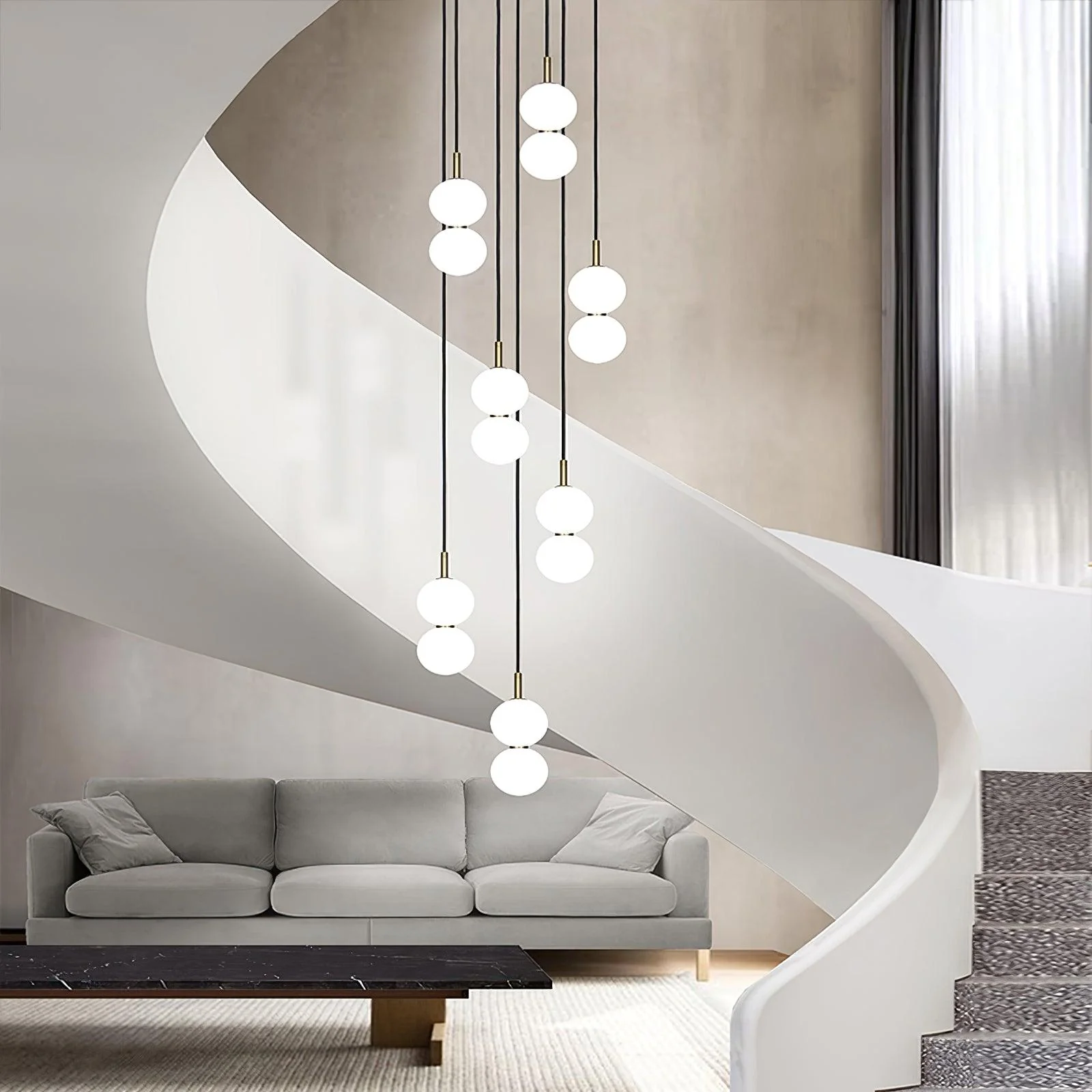 Zasorila Modern Minimalist Glass Pendant Light - Image 6