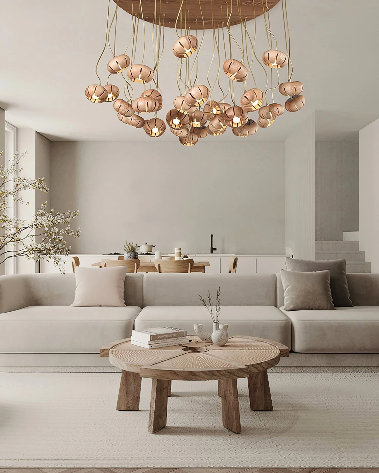 Zasorir Sculptural Marble Cluster Pendant Light - Image 23