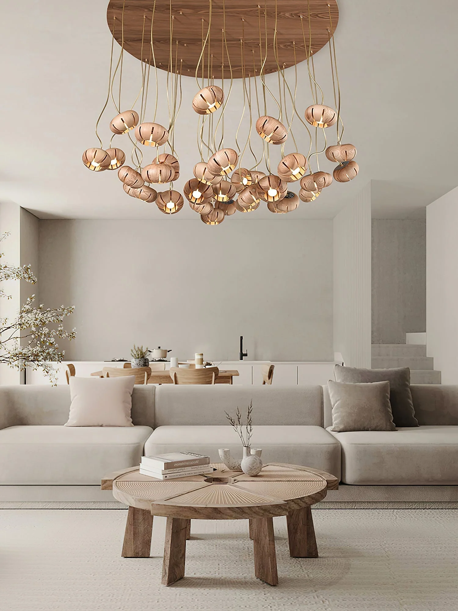 Zasorir Sculptural Marble Cluster Pendant Light - Image 46