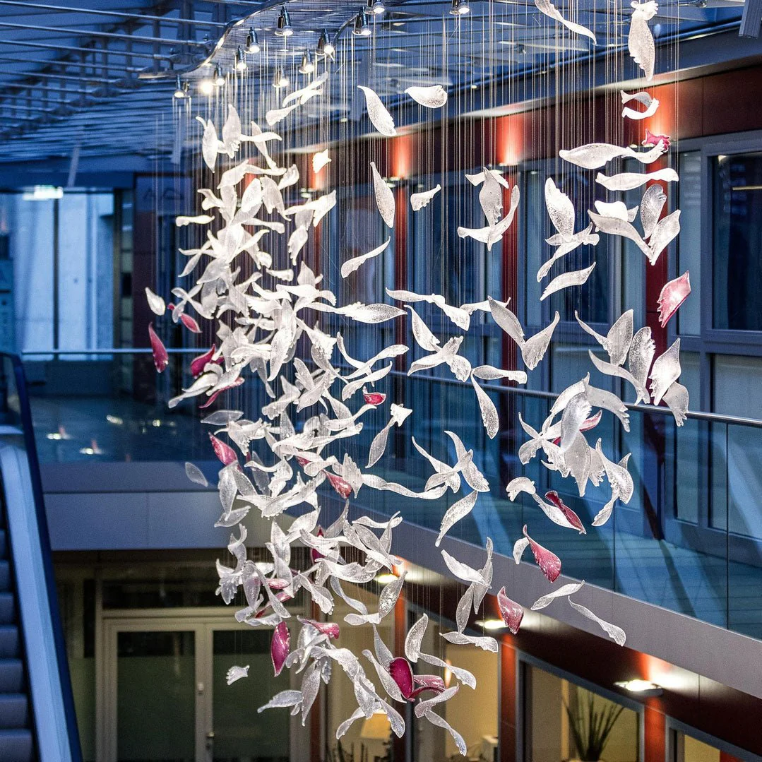 Zathaara Glass Feather Shape  Chandelier - Image 4