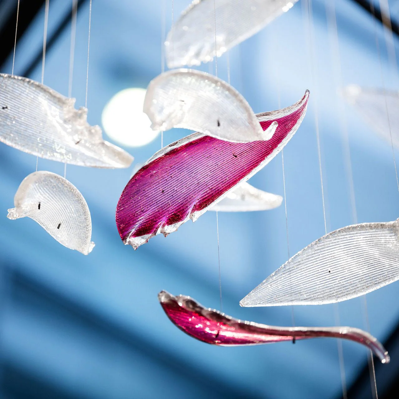 Zathaara Glass Feather Shape  Chandelier - Image 5