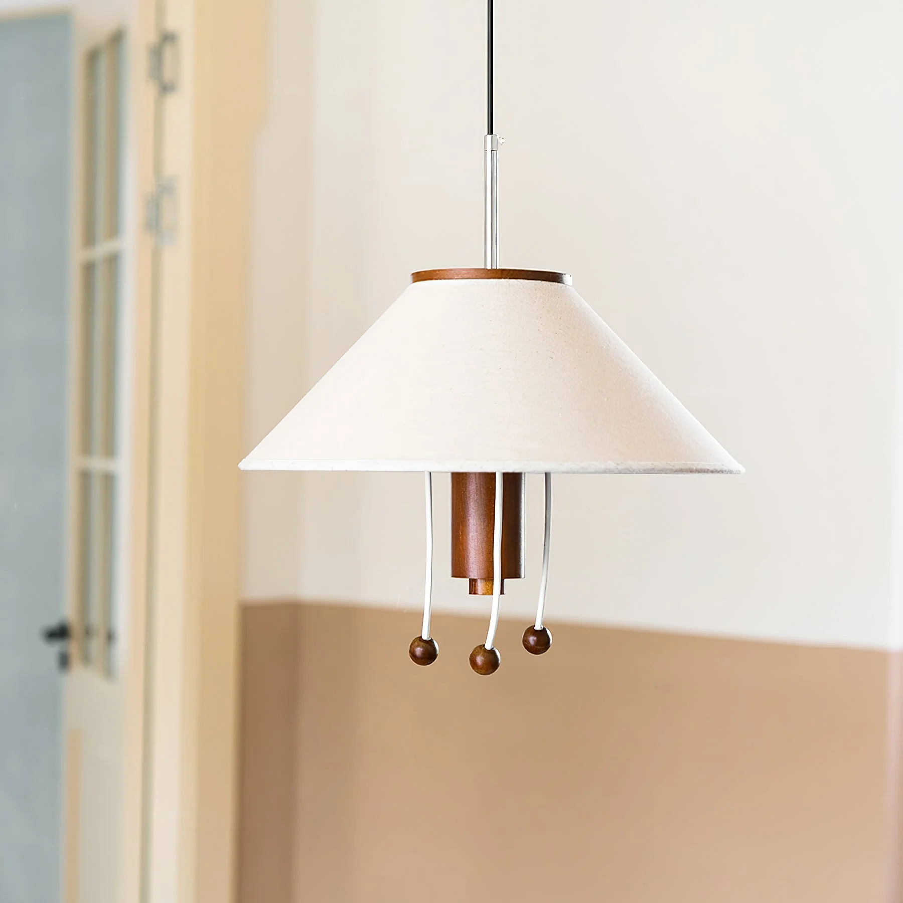 Zathee Nordic Art Classic Wood Fabric Pendant Lamp - Image 10