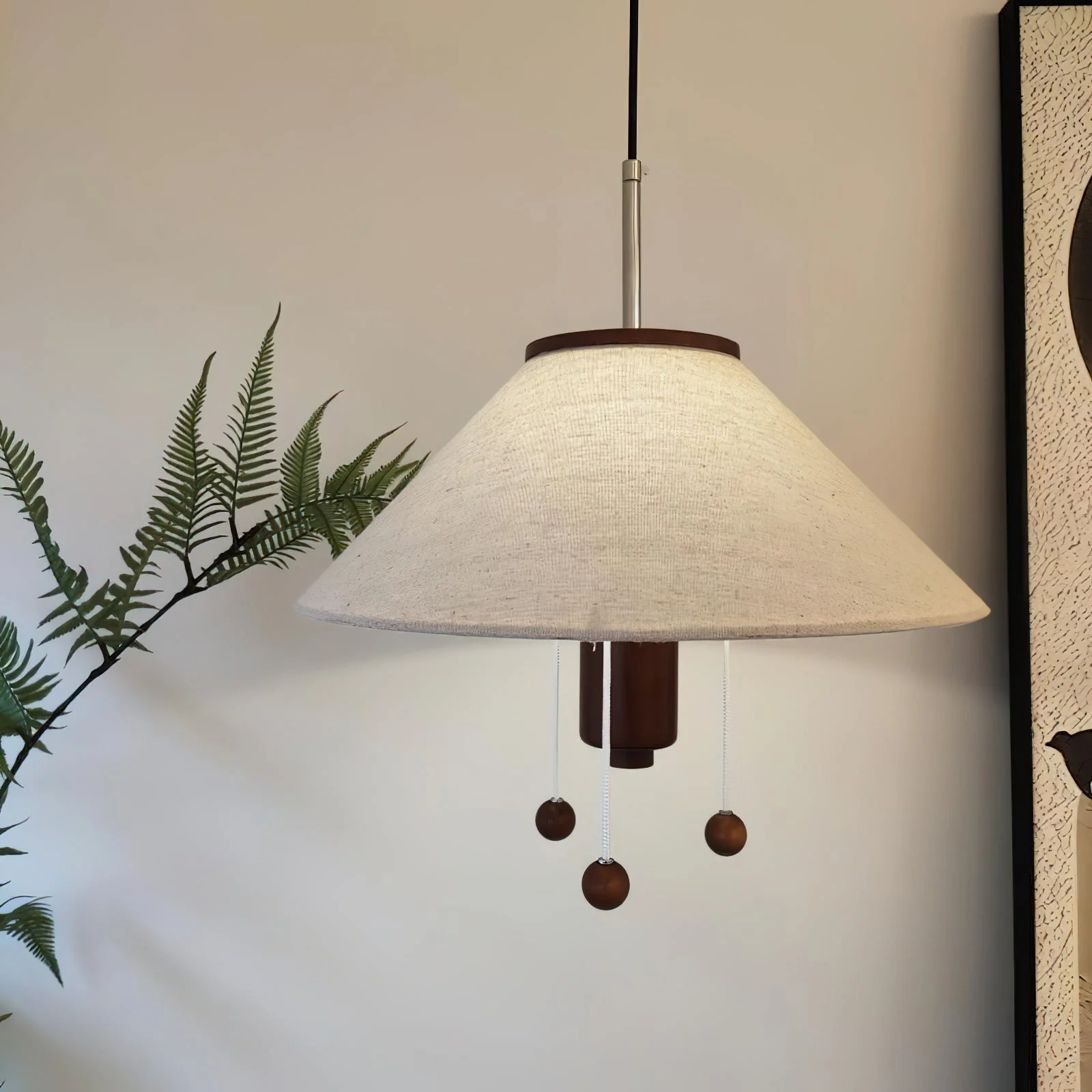Zathee Nordic Art Classic Wood Fabric Pendant Lamp - Image 17