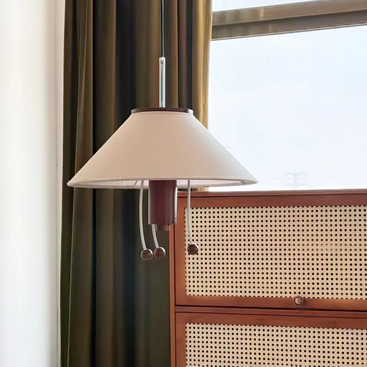 Zathee Nordic Art Classic Wood Fabric Pendant Lamp - Image 6