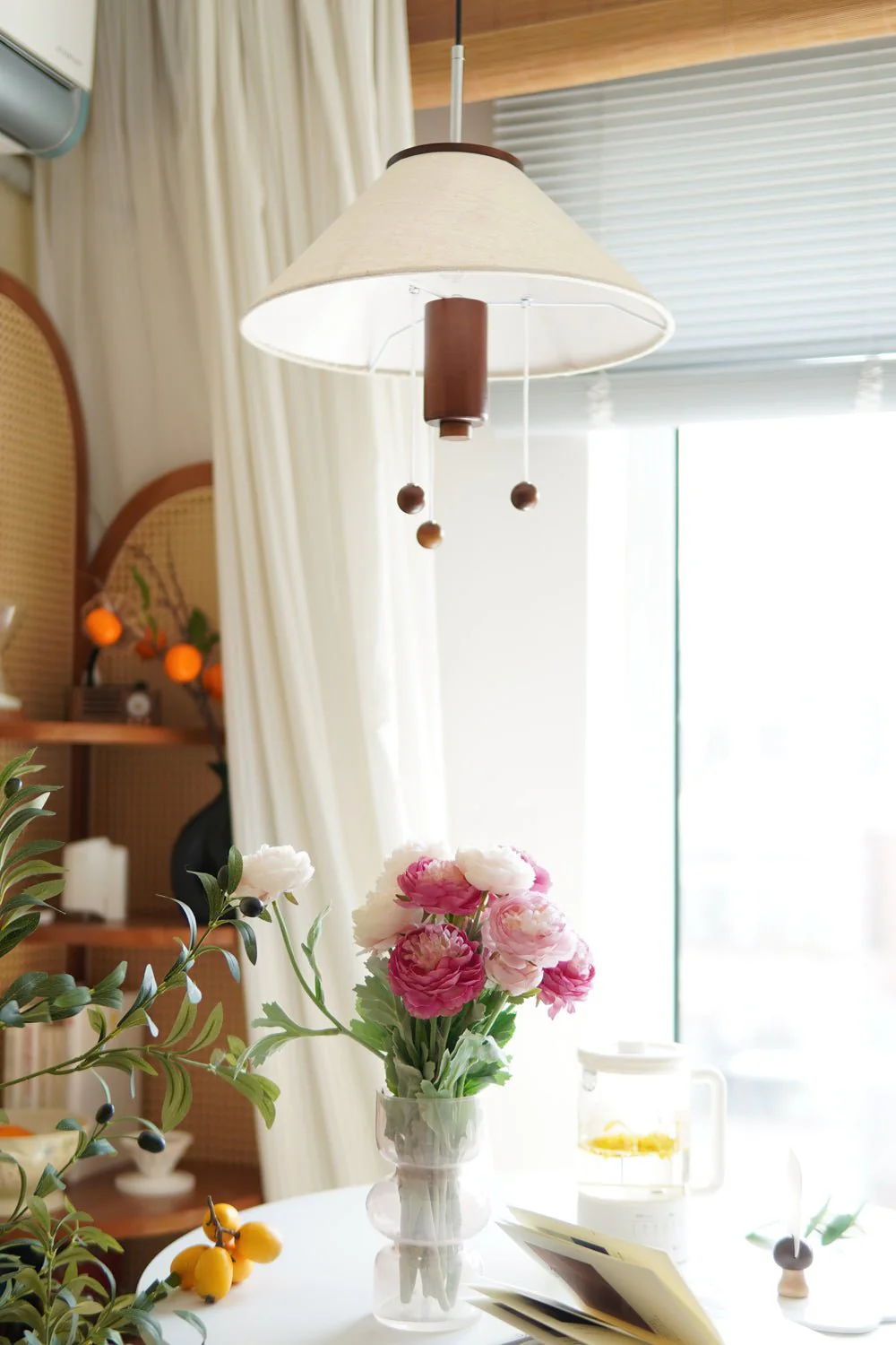 Zathee Nordic Art Classic Wood Fabric Pendant Lamp - Image 8