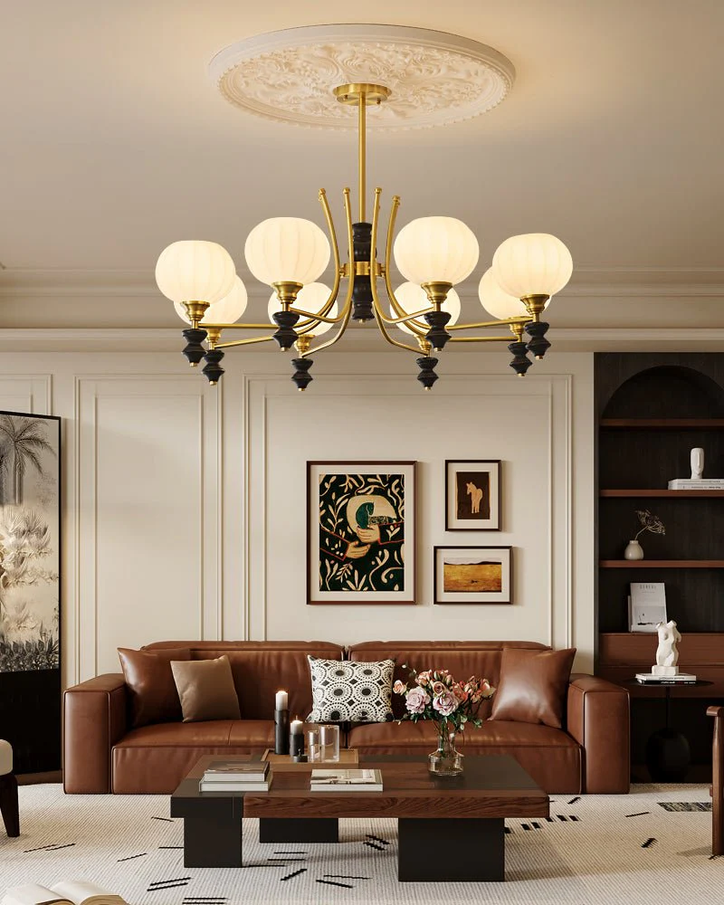Zavenen Traditional Elegance Vintage Brass Wood Chandelier - Image 2