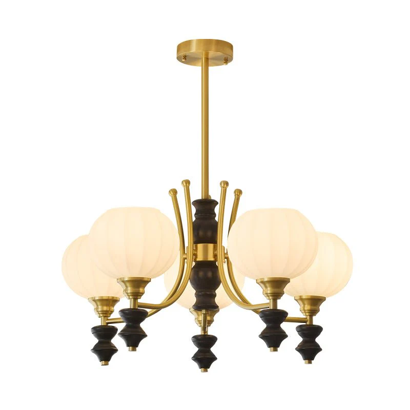 Zavenen Traditional Elegance Vintage Brass Wood Chandelier - Image 3