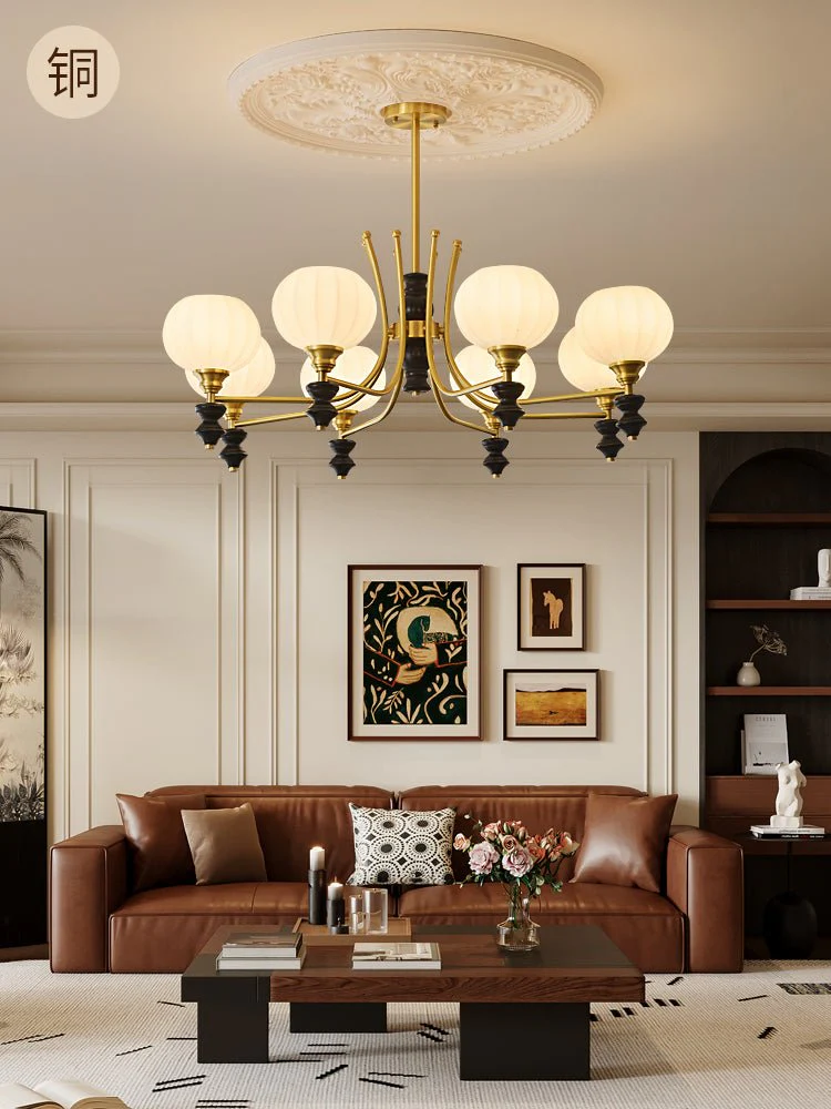 Zavenen Traditional Elegance Vintage Brass Wood Chandelier - Image 8