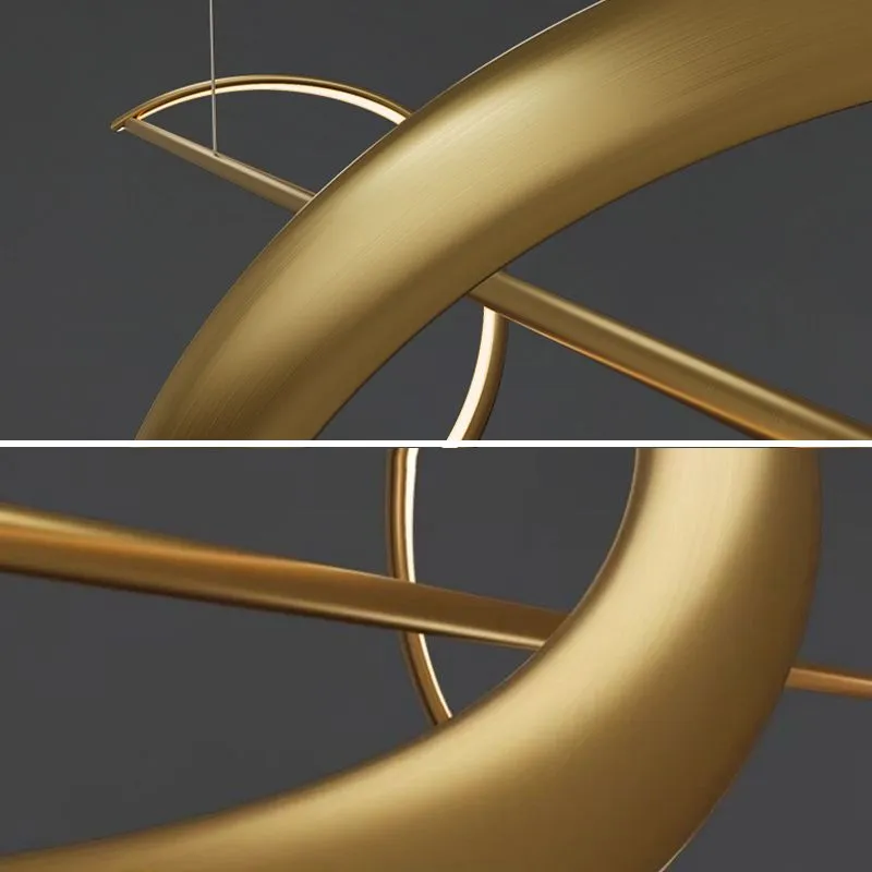 Zelin Pendant Light Wave Minimalist Designer, Metal, Brass/Black - Image 6