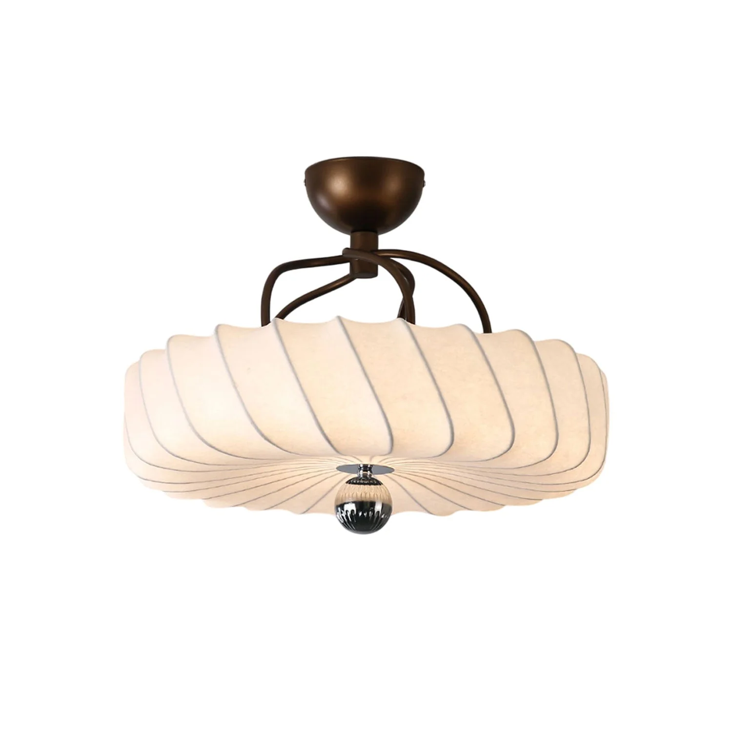 Zelore Swirl Fabric Bronze Pendant Light - Image 10