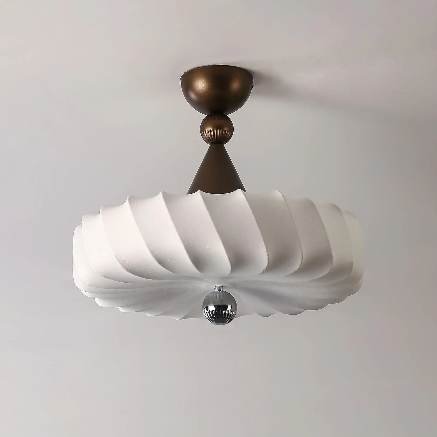 Zelore Swirl Fabric Bronze Pendant Light - Image 14
