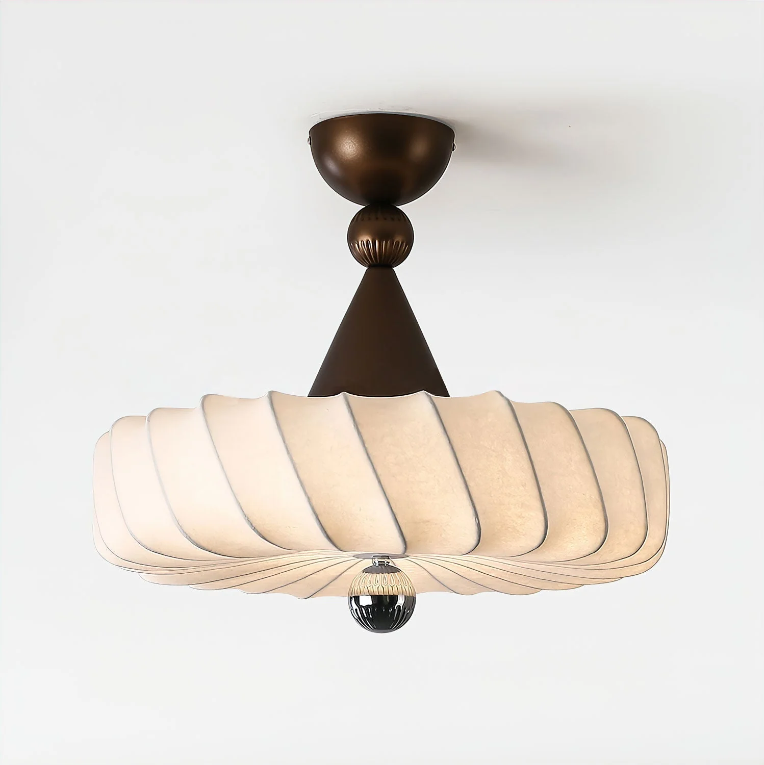 Zelore Swirl Fabric Bronze Pendant Light - Image 15