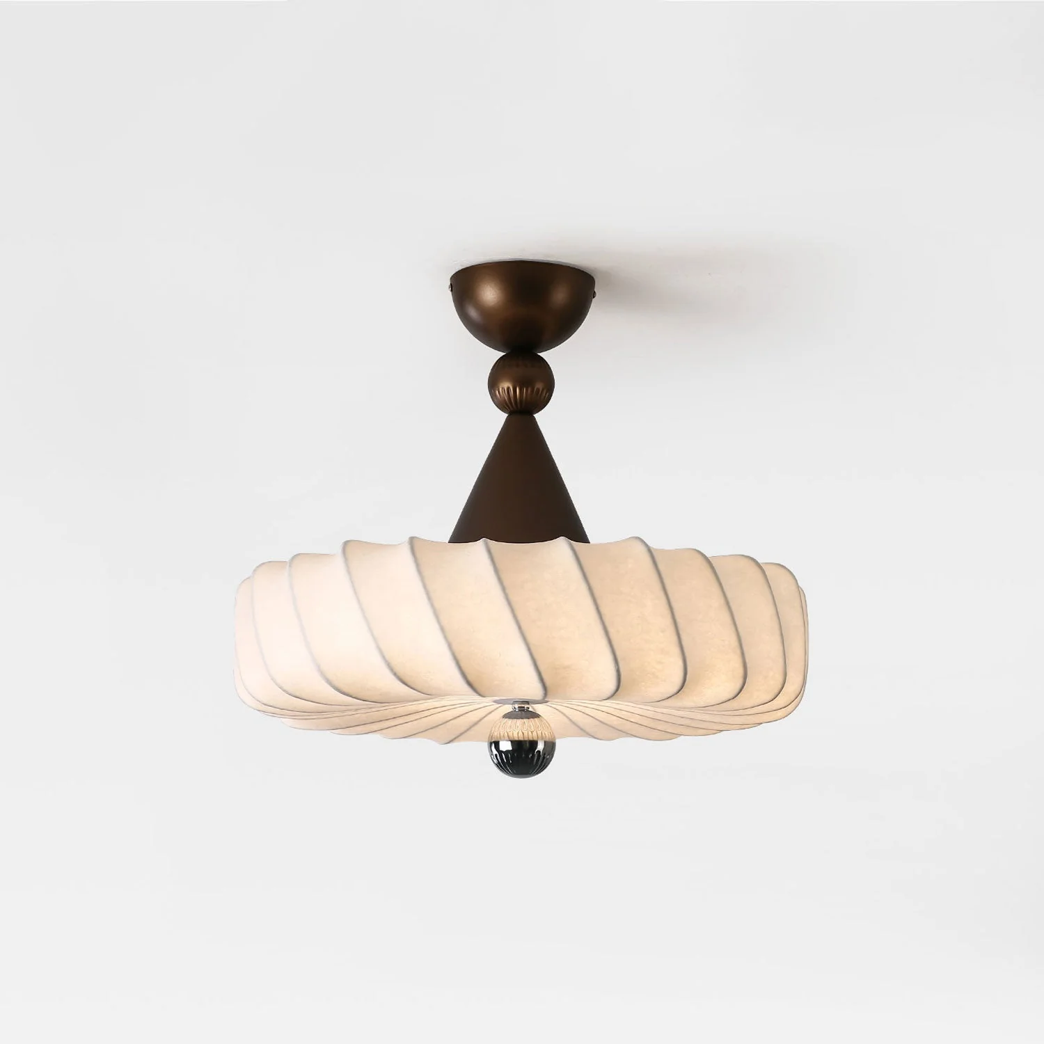 Zelore Swirl Fabric Bronze Pendant Light - Image 16