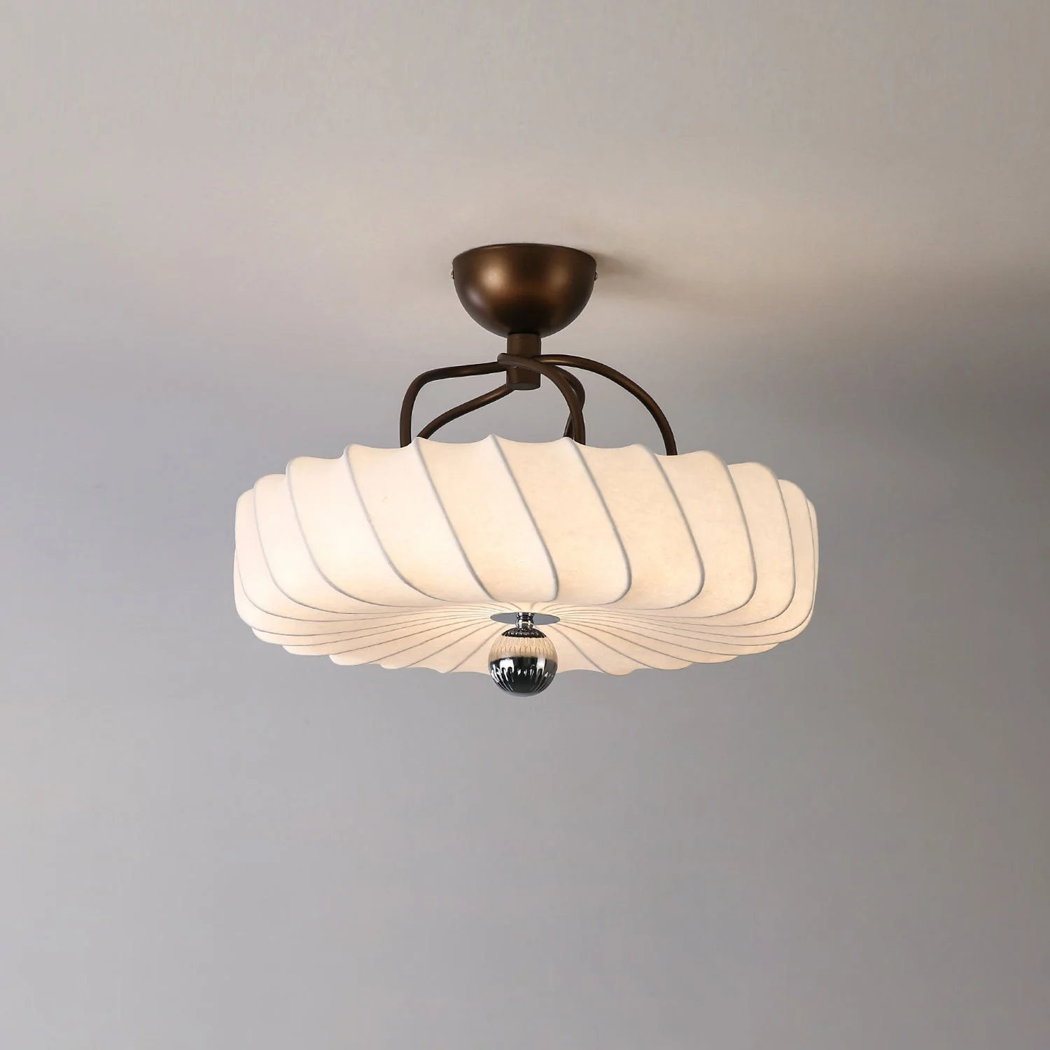 Zelore Swirl Fabric Bronze Pendant Light - Image 17