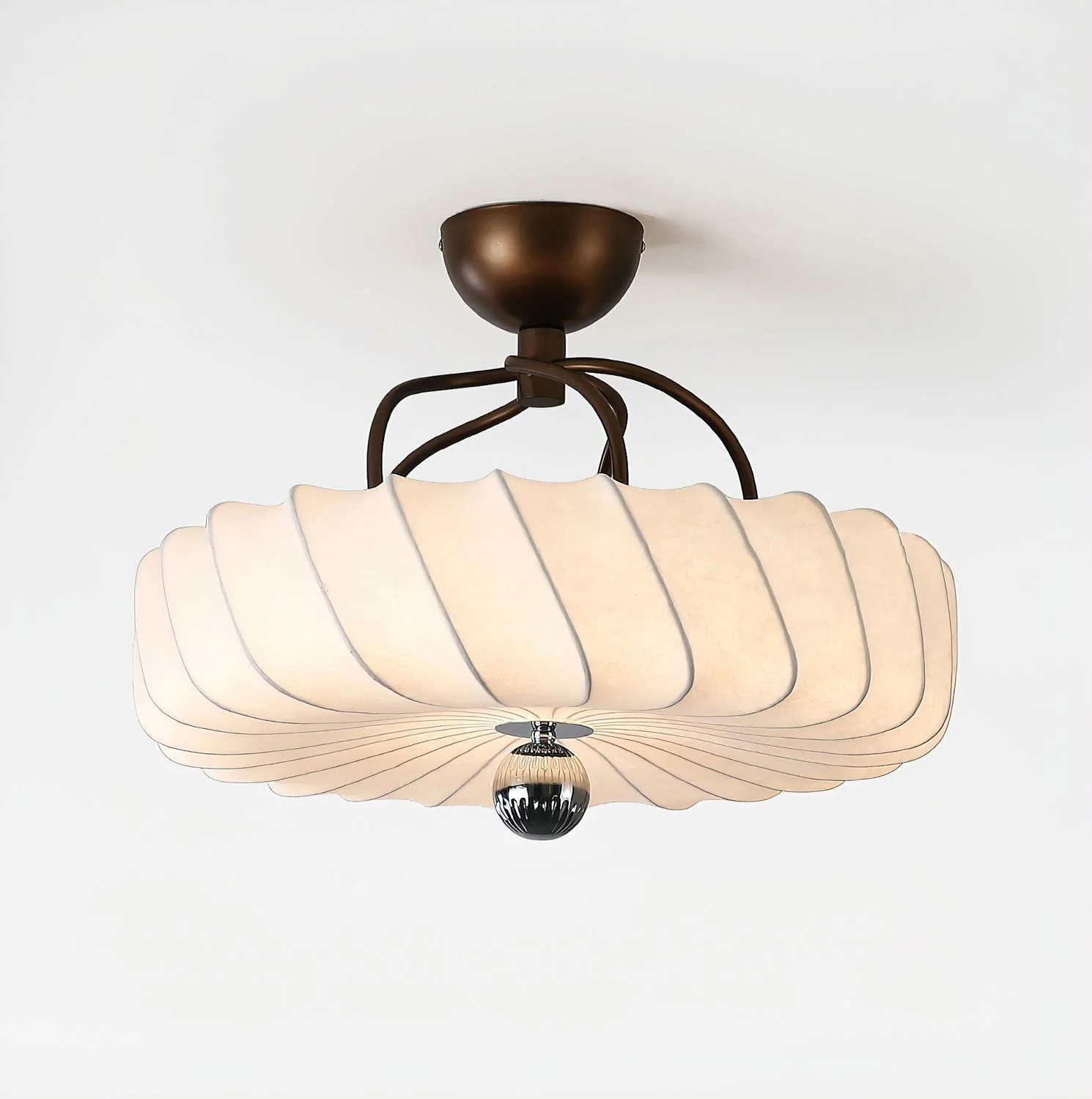 Zelore Swirl Fabric Bronze Pendant Light - Image 18