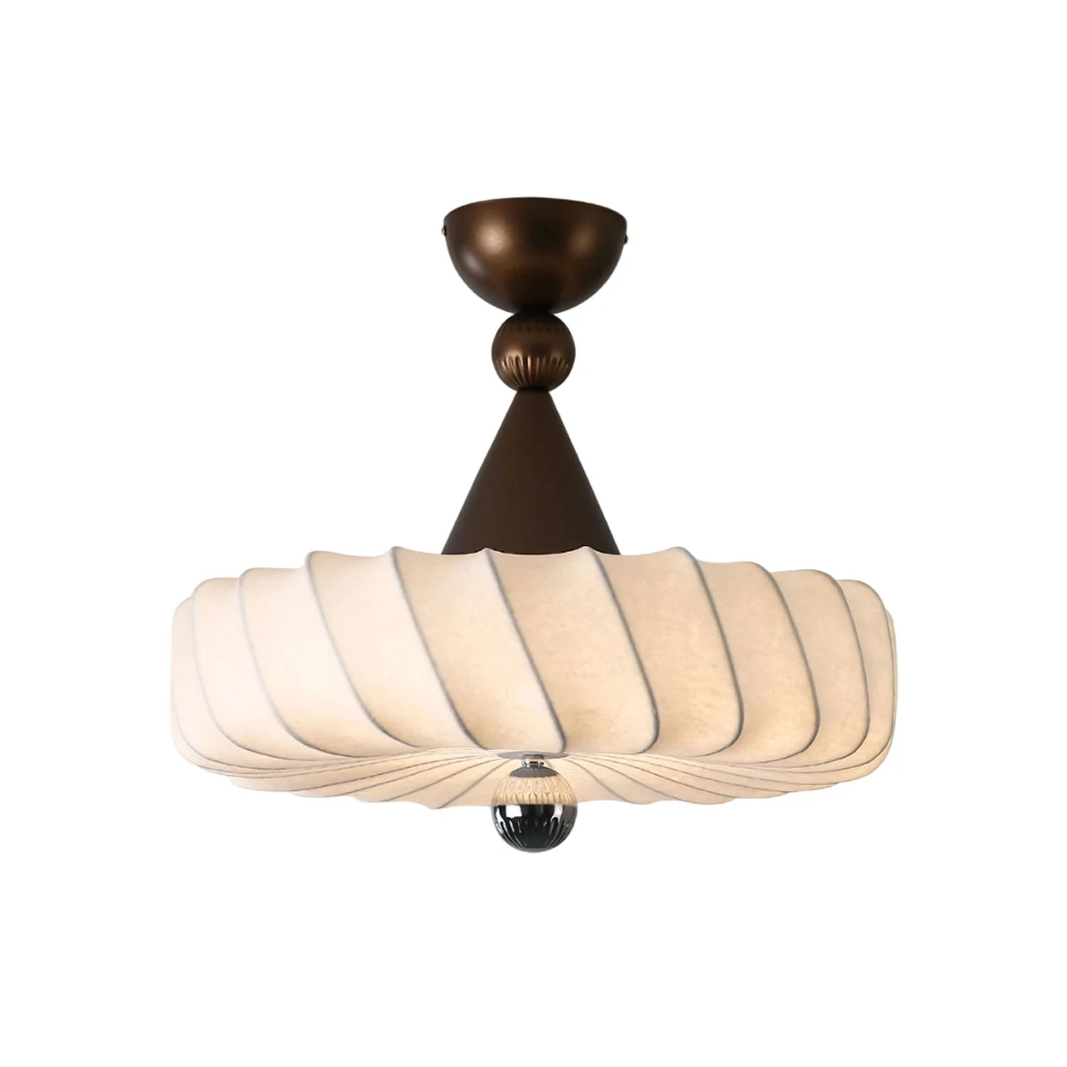 Zelore Swirl Fabric Bronze Pendant Light - Image 3