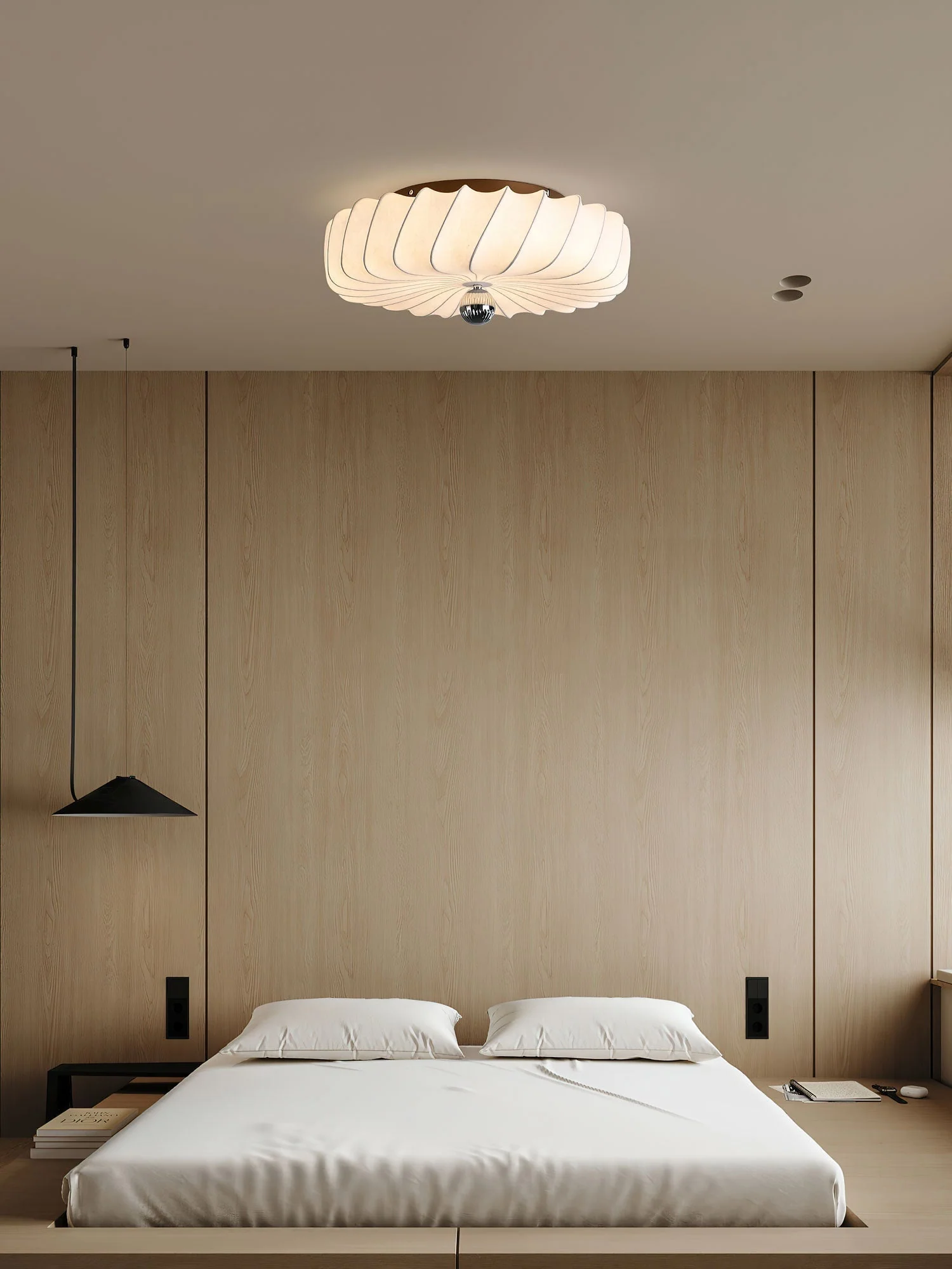 Zelore Swirl Fabric Bronze Pendant Light - Image 7
