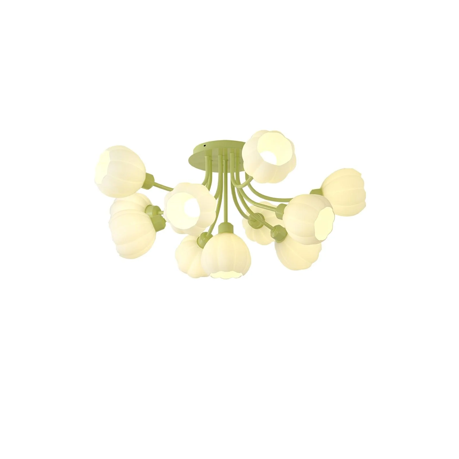 Zenorarae Elegance Matcha Glass Ceiling Lamp - Image 14
