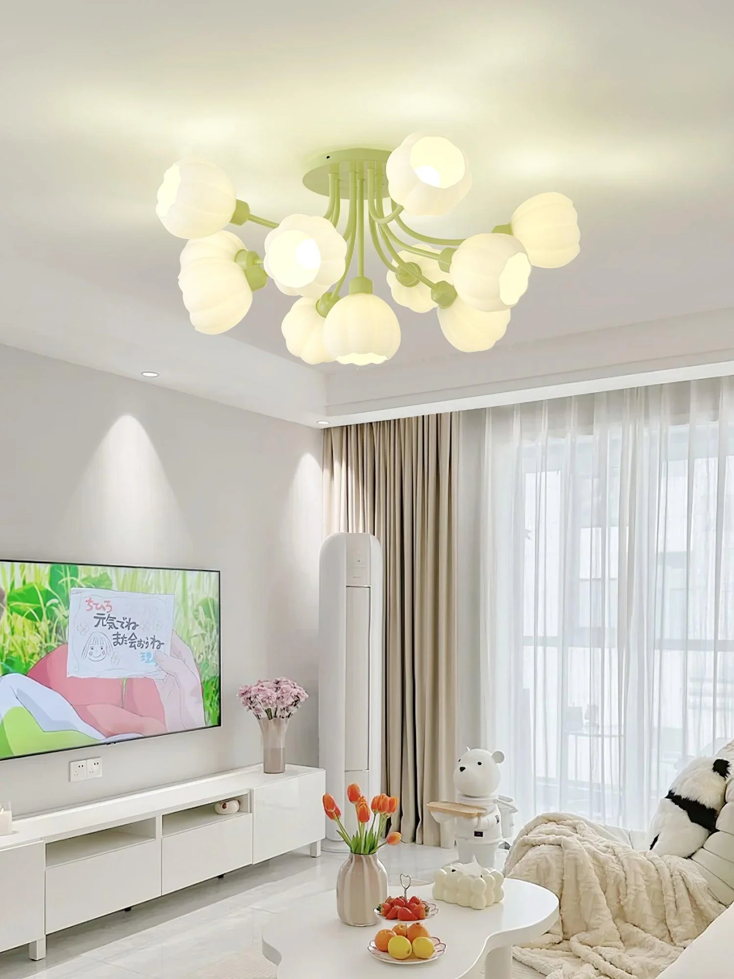 Zenorarae Elegance Matcha Glass Ceiling Lamp - Image 23