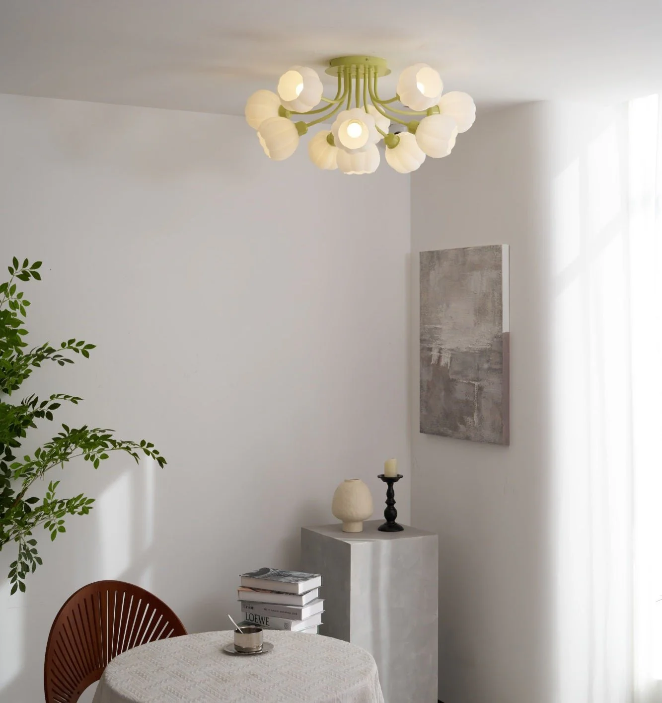 Zenorarae Elegance Matcha Glass Ceiling Lamp - Image 24