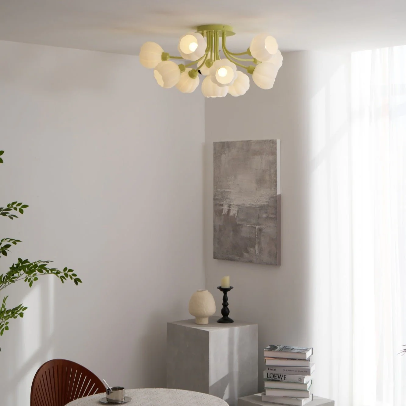 Zenorarae Elegance Matcha Glass Ceiling Lamp - Image 28