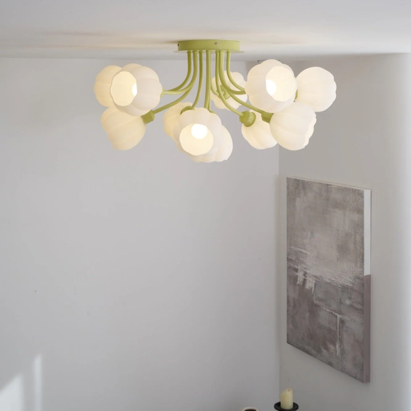 Zenorarae Elegance Matcha Glass Ceiling Lamp - Image 35