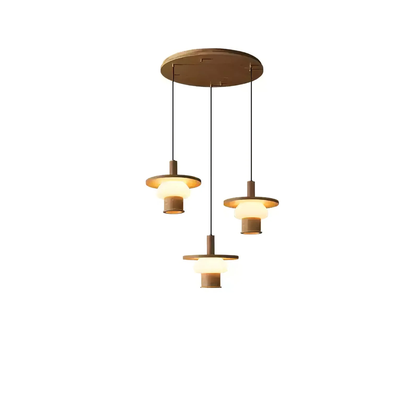 Zephaan Traditional Art Classic Glass Wood Pendant Light - Image 10