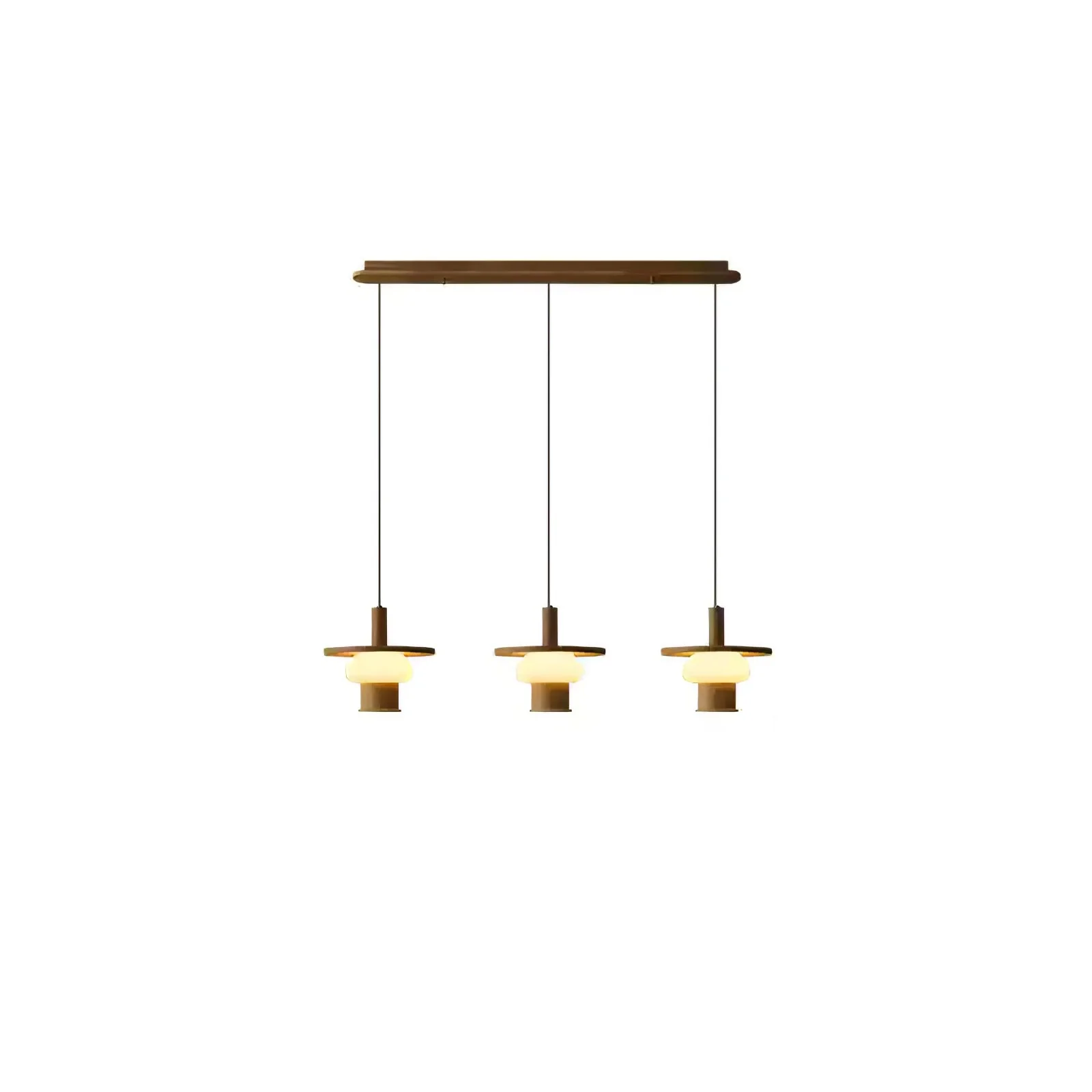 Zephaan Traditional Art Classic Glass Wood Pendant Light - Image 13