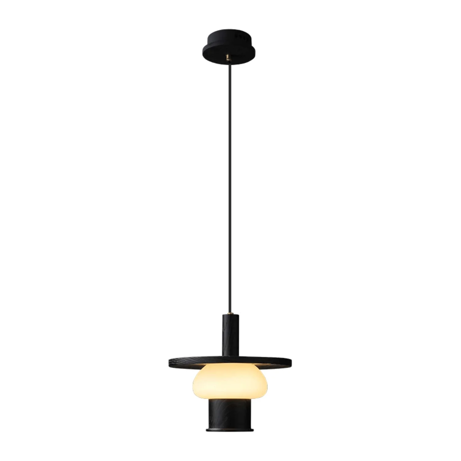 Zephaan Traditional Art Classic Glass Wood Pendant Light - Image 18