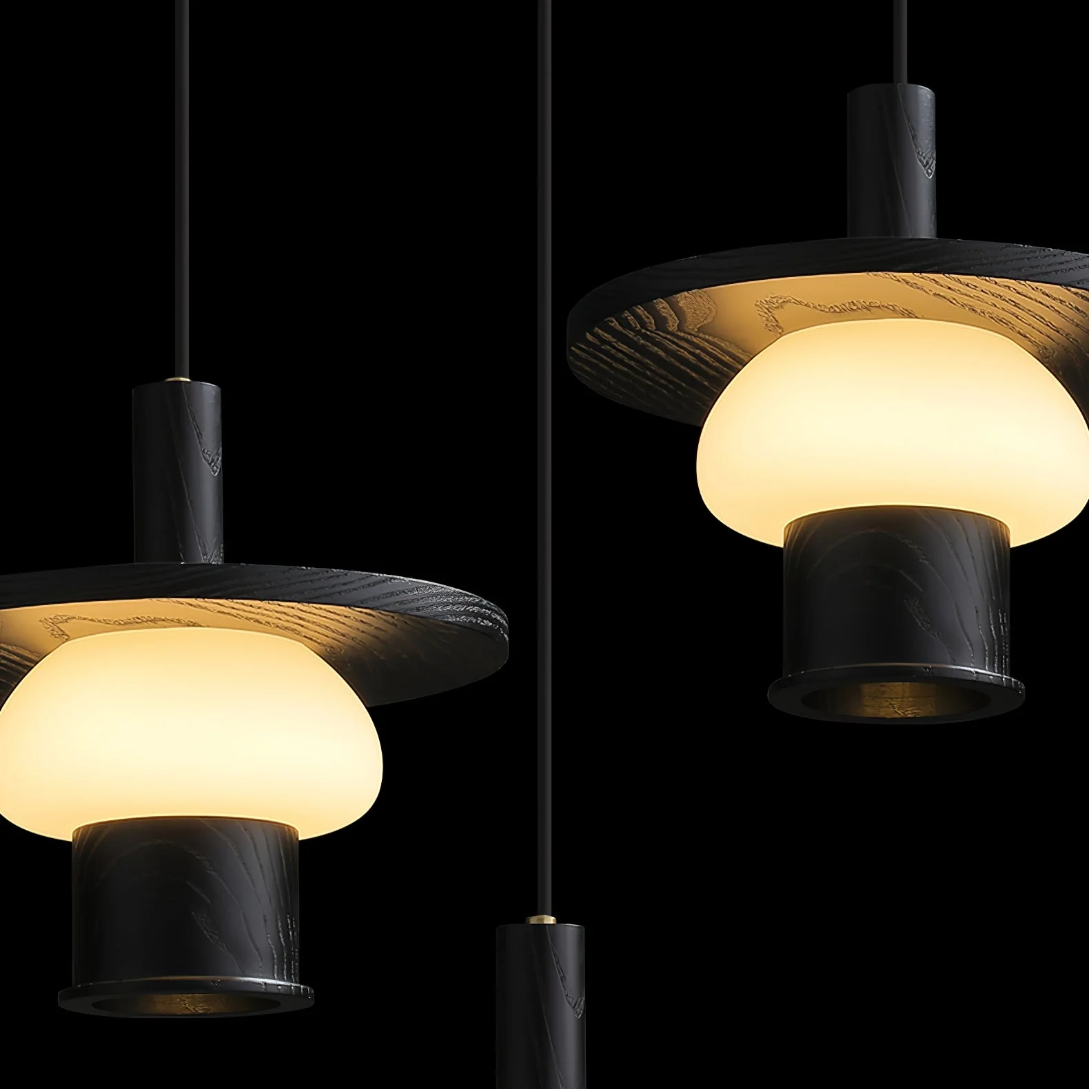 Zephaan Traditional Art Classic Glass Wood Pendant Light - Image 34