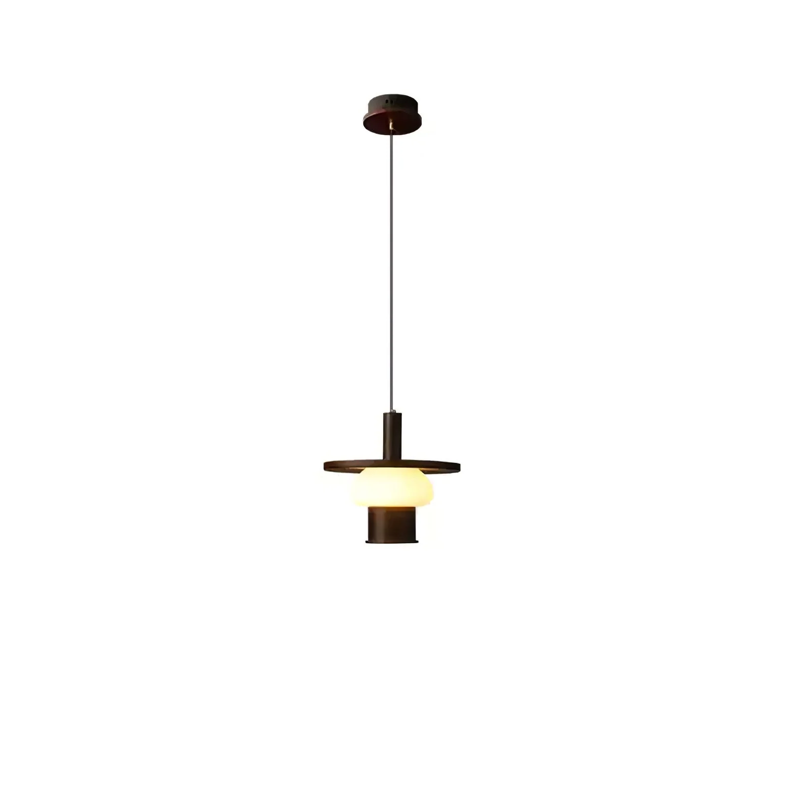 Zephaan Traditional Art Classic Glass Wood Pendant Light - Image 6