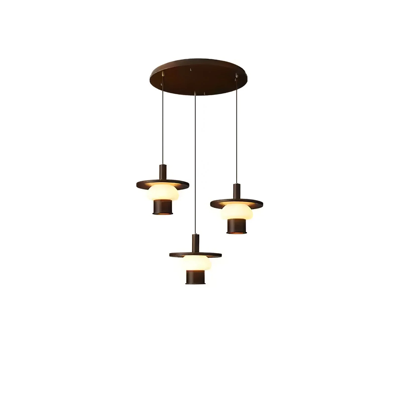 Zephaan Traditional Art Classic Glass Wood Pendant Light - Image 7