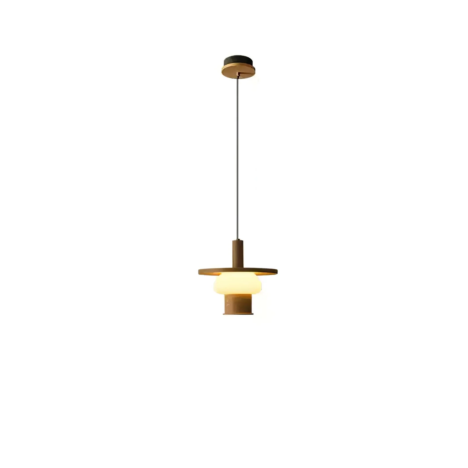 Zephaan Traditional Art Classic Glass Wood Pendant Light - Image 8