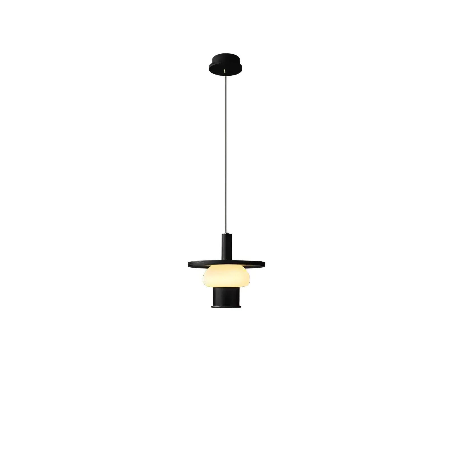 Zephaan Traditional Art Classic Glass Wood Pendant Light - Image 9