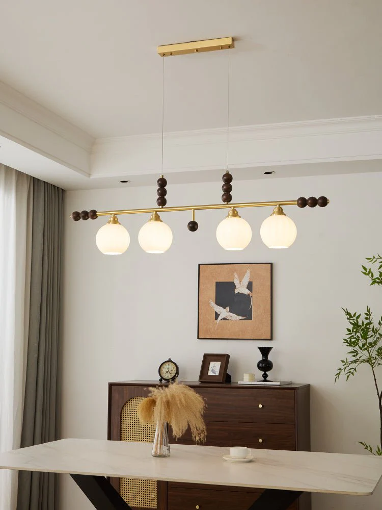 Zerinen Premium Nordic Art Island Glass Wood Pendant Lamp - Image 14