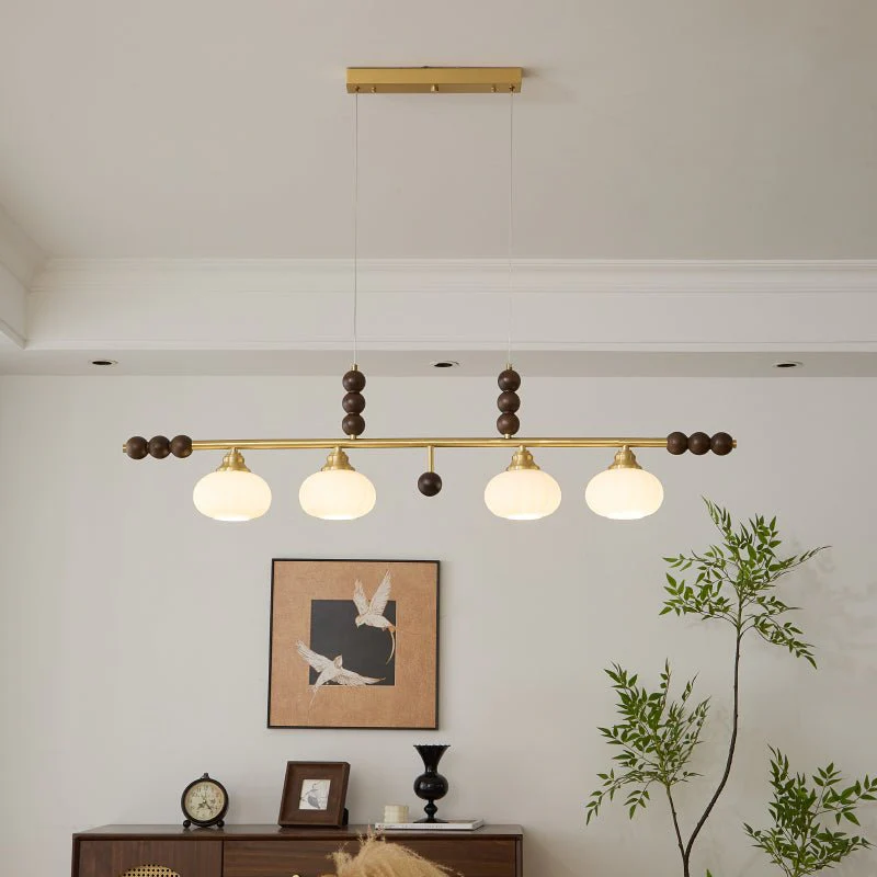 Zerinen Premium Nordic Art Island Glass Wood Pendant Lamp - Image 21