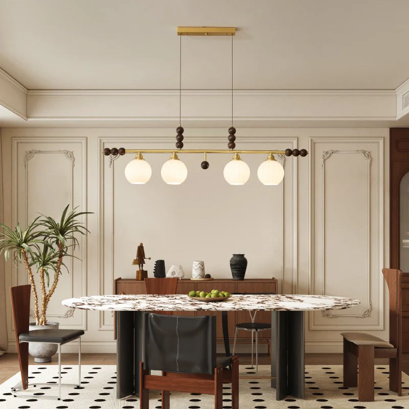 Zerinen Premium Nordic Art Island Glass Wood Pendant Lamp - Image 24