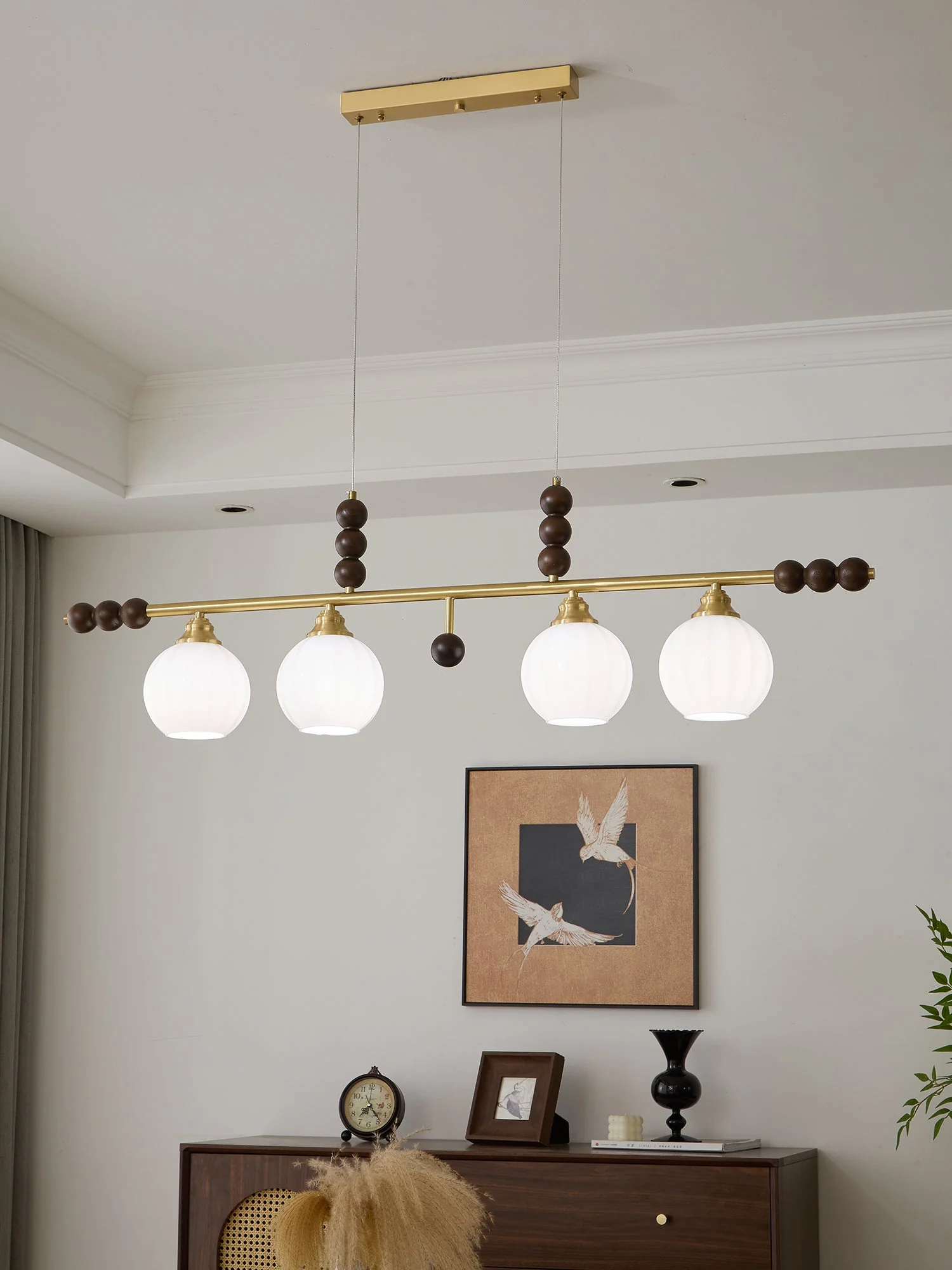 Zerinen Premium Nordic Art Island Glass Wood Pendant Lamp - Image 29